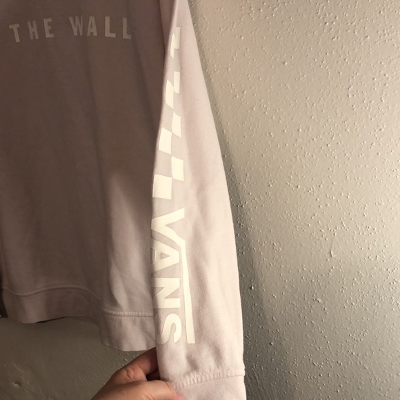 Vans sweatshirt light purple pink color size XS logo print on chest and arms - Picture 3 of 5